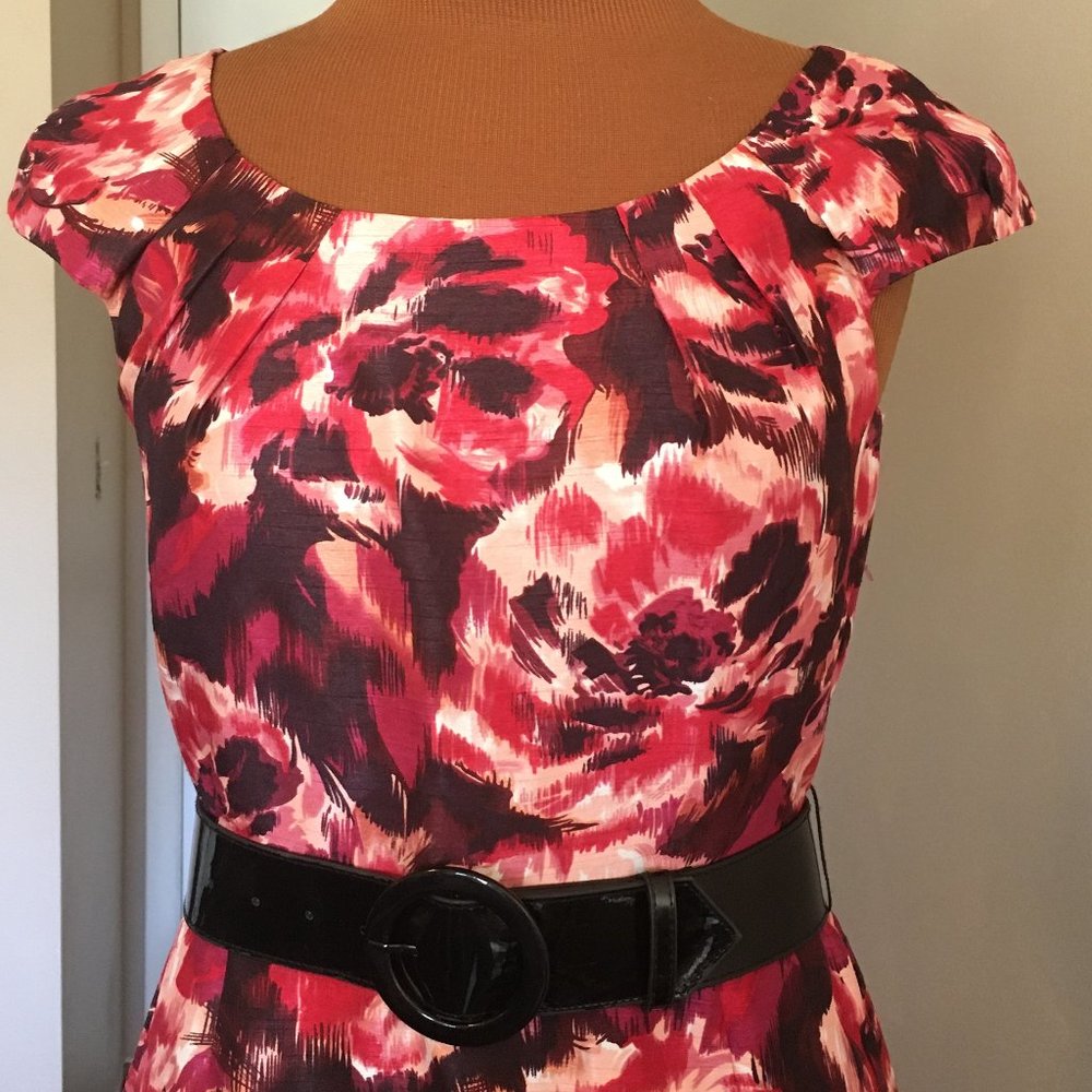 ALEX MARIE Pink & Black Floral Belted Dress  |  4 - Picture 5 of 14